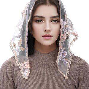 Vintage Lace Chapel Veil for Catholic Women Church Latin Mass Head Scarf